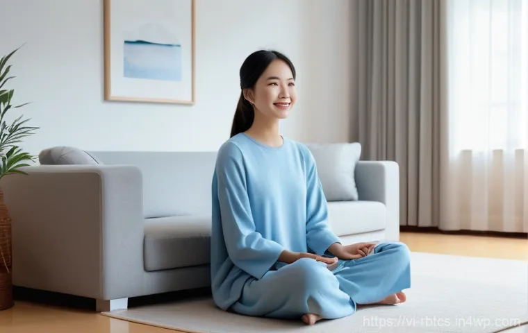 로봇 심리상담의 인지적 접근법 - **Prompt 1: Serene AI Companion for Mental Well-being**
"A cozy, sunlit modern living room in a ...