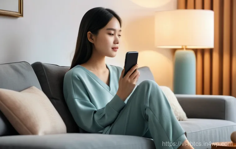 로봇 심리상담의 심리적 지원의 필요성 - **Prompt:** "A young Vietnamese woman, in her late 20s, sits comfortably on a plush sofa in a softly...