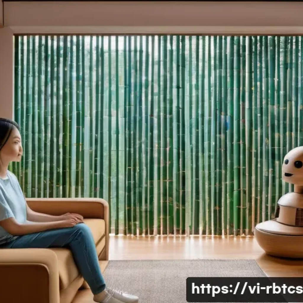 로봇 심리상담을 통한 스트레스 관리 - A friendly and approachable AI psychological counseling robot interacting with a young Vietnamese ad...
