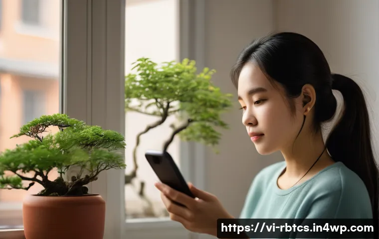 로봇 심리상담의 데이터 기반 분석 - A modern Vietnamese young adult woman using a smartphone in a cozy urban apartment, interacting with...