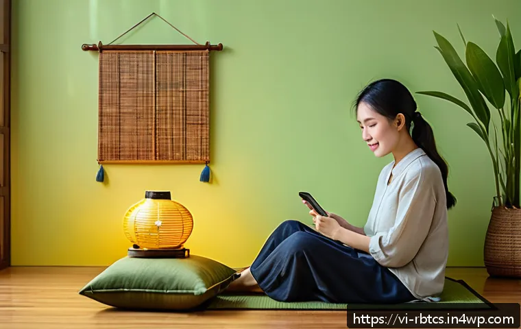 로봇 심리상담의 사용 절차 - A calm, cozy Vietnamese home setting where a young adult is sitting comfortably on a wooden floor cu...